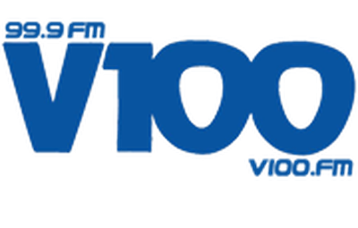 V100 FM — media appearance logo